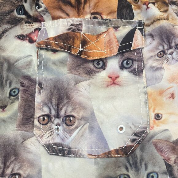 Bioworld Cat Print Swim Shorts Mens Medium Built in Brief AOP Lace Up Beach - Picture 6 of 12